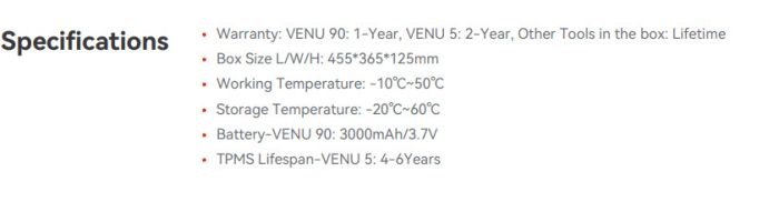Набір Venu TPMS Tool Kit