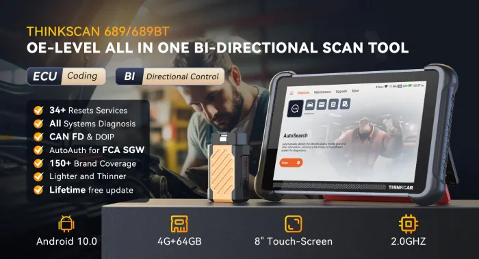 Thinkcar Thinkscan 689BT - безкоштовні оновлення та 34 спецфункції